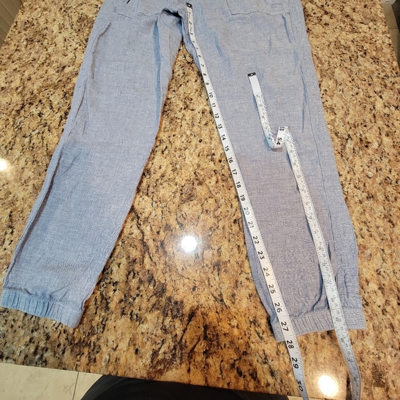 Athleta Cabo Linen Jogger Chambray Blue Size 8 - Picture 8 of 10